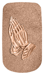 DAROYAL-516-BZ-SH-BZ Bronze Praying Hands Shimmer Bronze Background